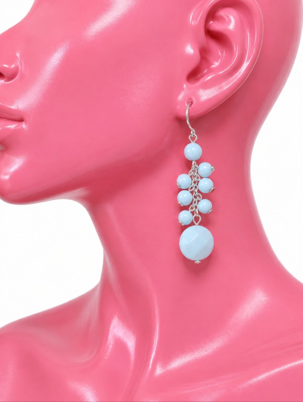 Fashion Jewelry White Beaded Tassel Earrings